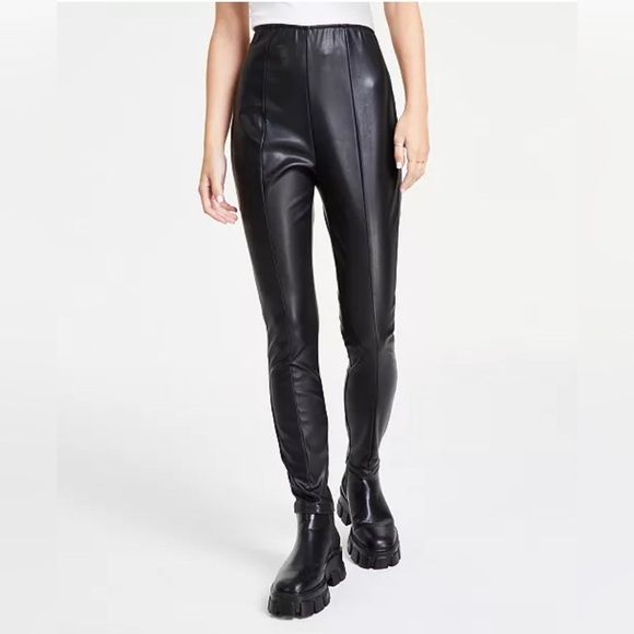 Tinseltown Pants - Tinseltown | High Rise Skinny Faux Leather Leggings